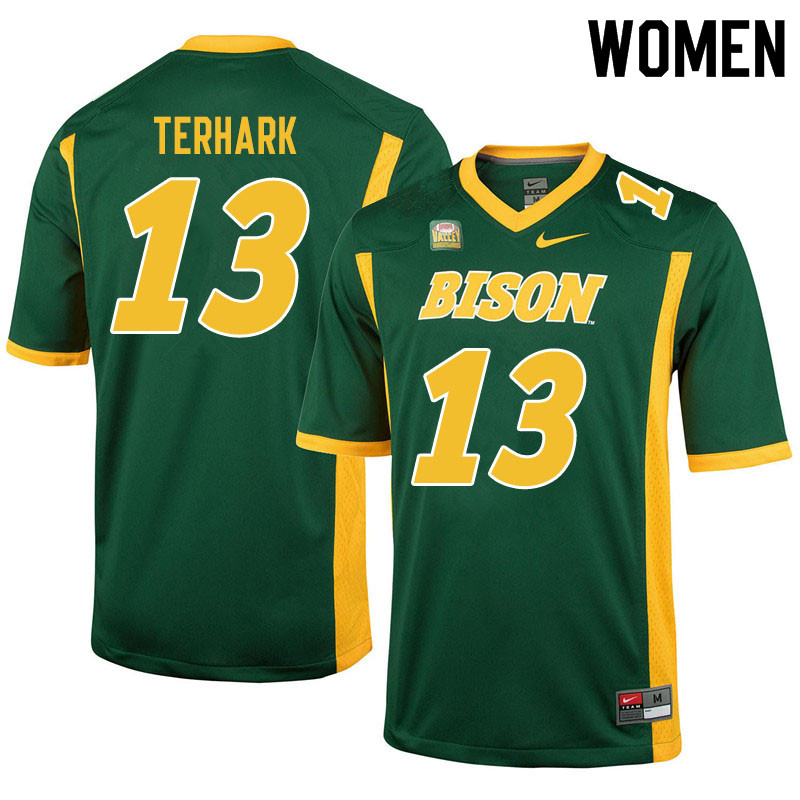 Women #13 Tyler Terhark North Dakota State Bison College Football Jerseys Sale-Green